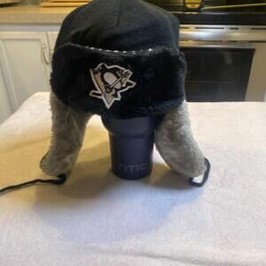 Pittsburgh Penguins Trapper Hat Faux Fur Black New Y2K One Size